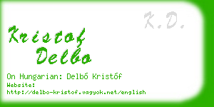 kristof delbo business card